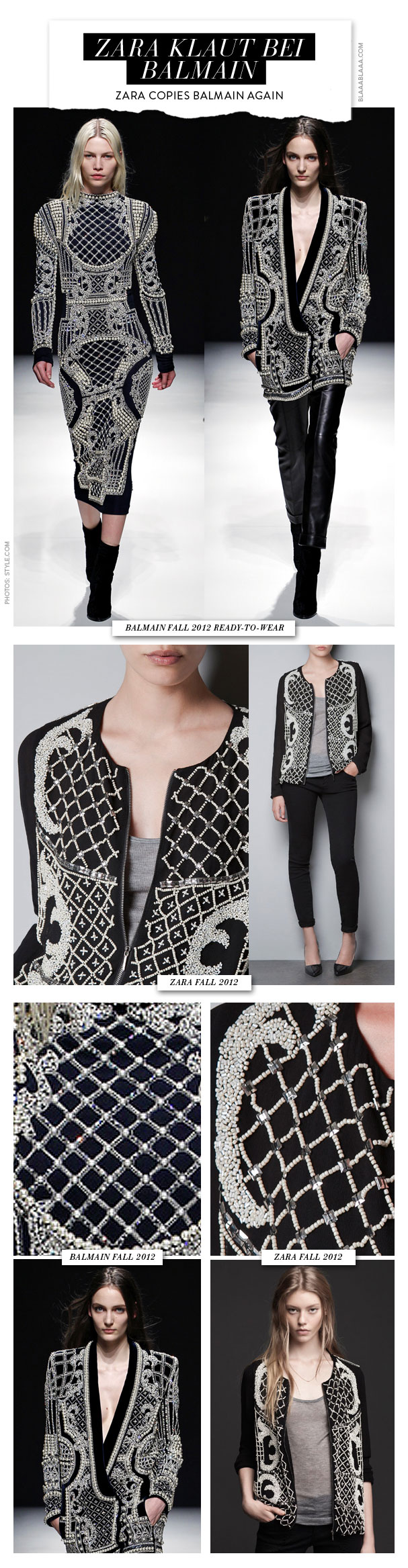 Zara klaut bei Balmain