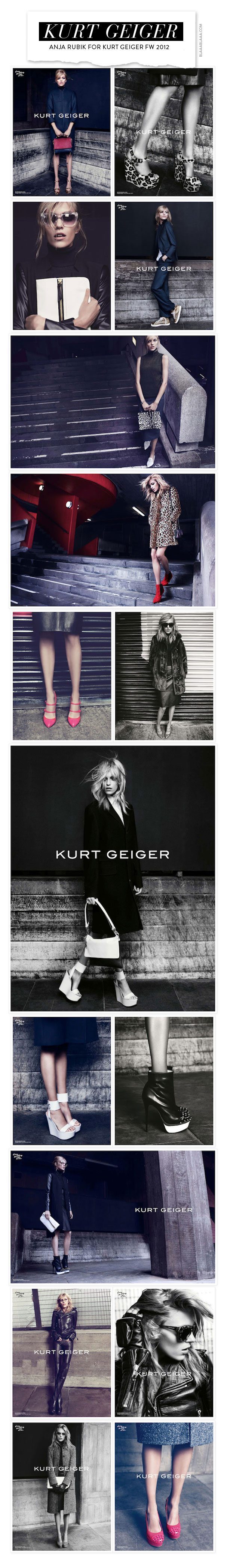 Anja Rubik for Kurt Geiger FW 2012