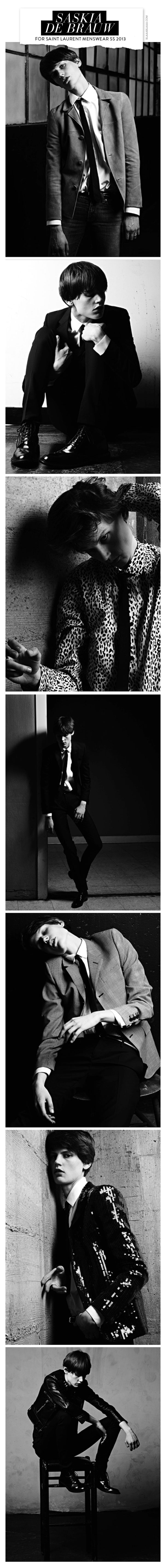 Saskia de Brauw for Saint Laurent Menswear SS 2013