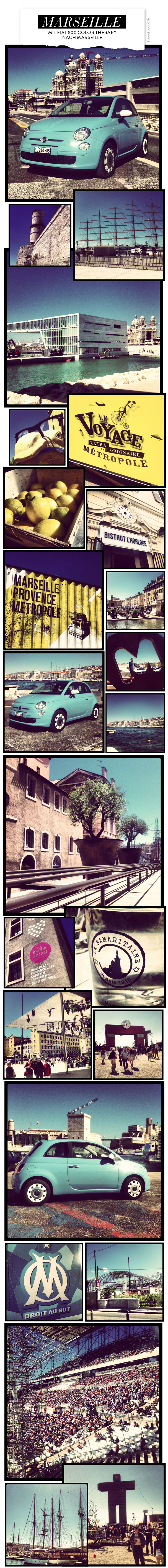 Mit Fiat 500 Color Therapy nach Marseille