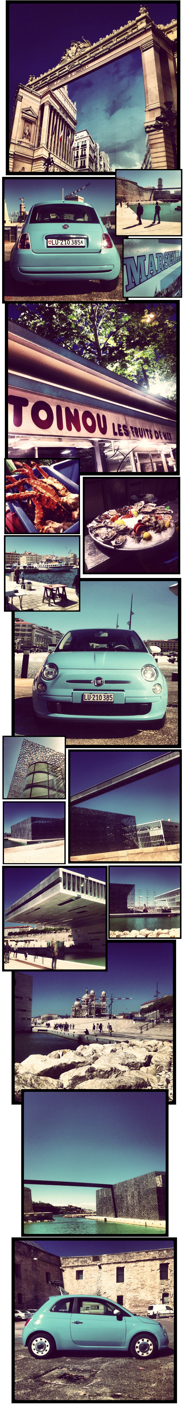 Mit Fiat 500 Color Therapy nach Marseille