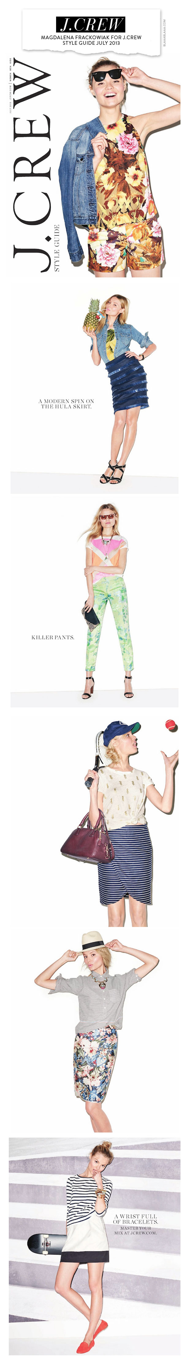Magdalena Frackowiak for J.Crew Style Guide July 2013