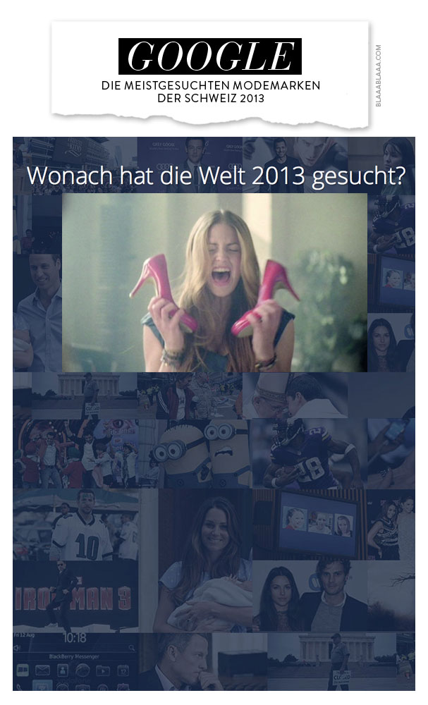 Google – Die meistgesuchten Modemarken der Schweiz 2013