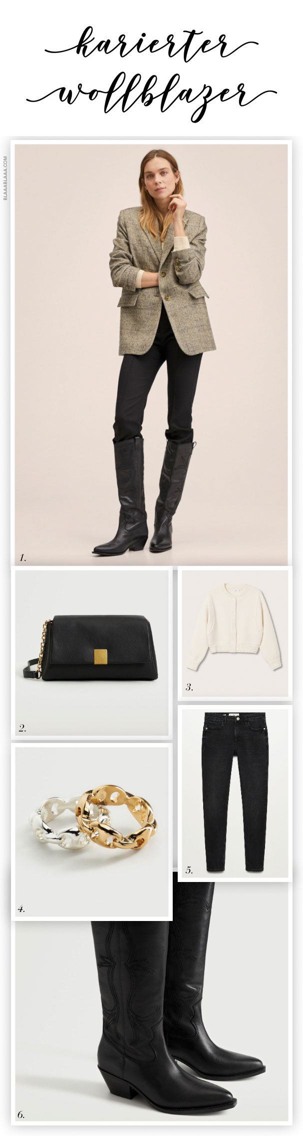 Karierter Wollblazer