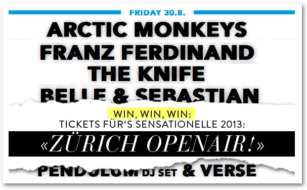 Win Zürich Openair 2013 Tickets!